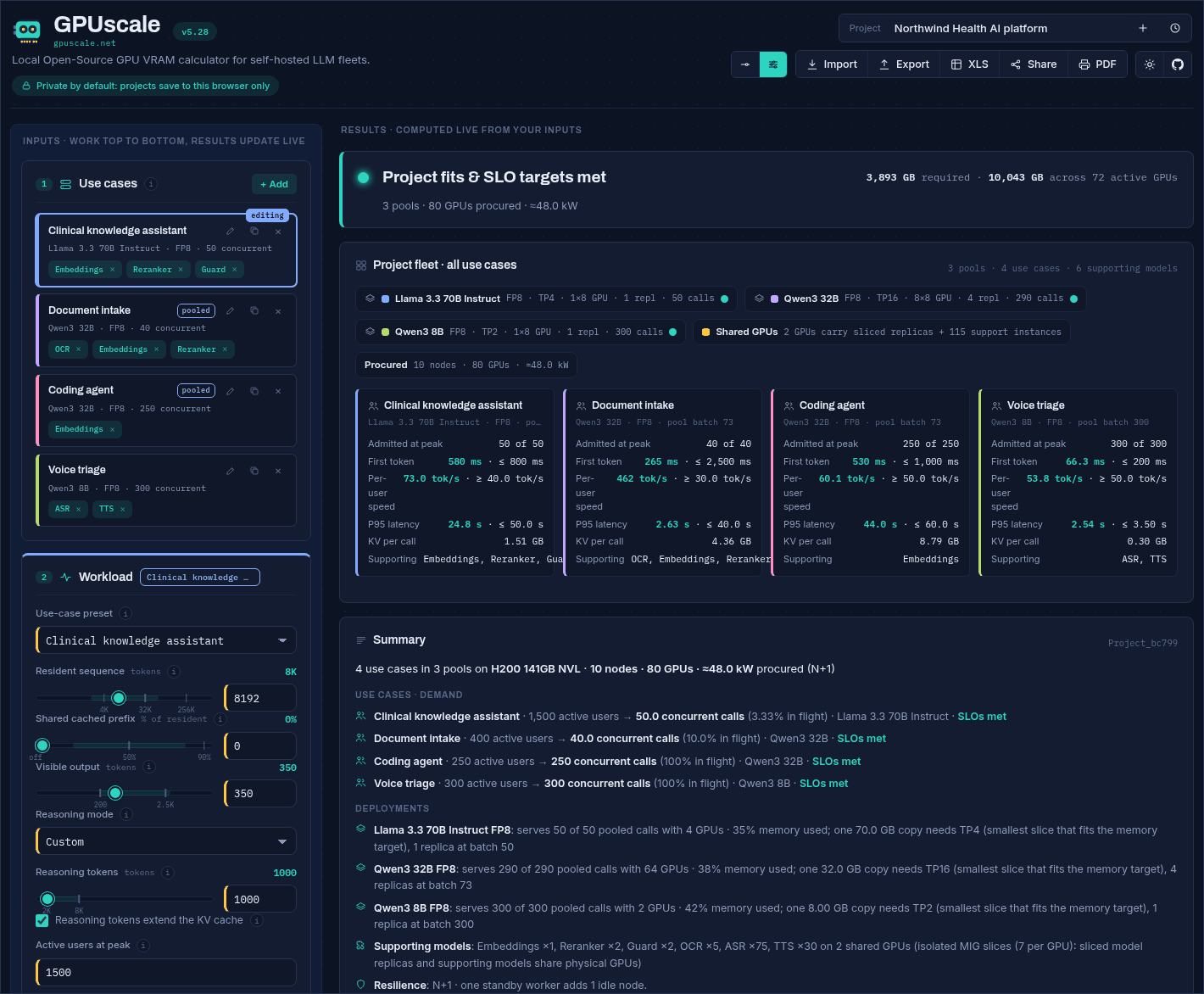 The studio in dark theme